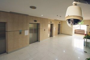 CCTV Camera Operating in front of elevator and fireexit